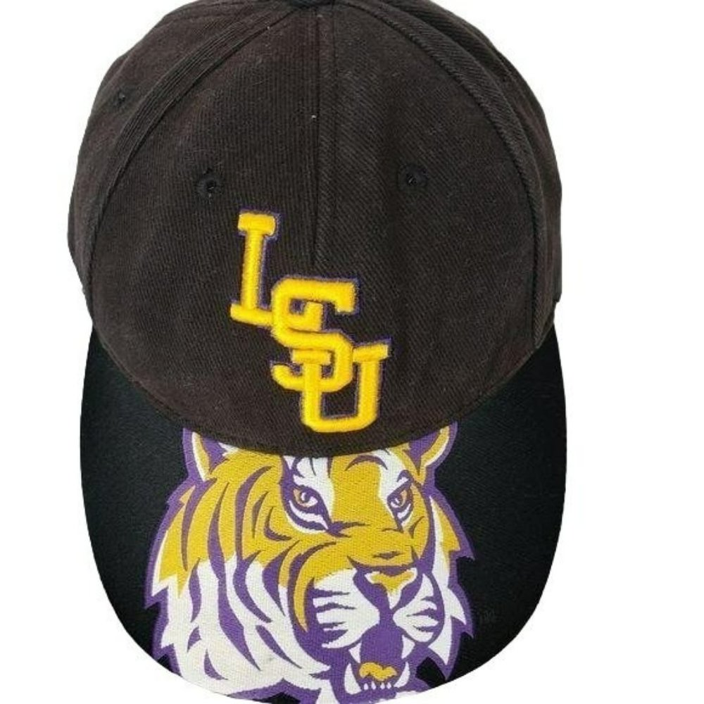 NCAA LSU Tigers Black Embroidered Tiger Face Cap Trucker Baseball Hat
